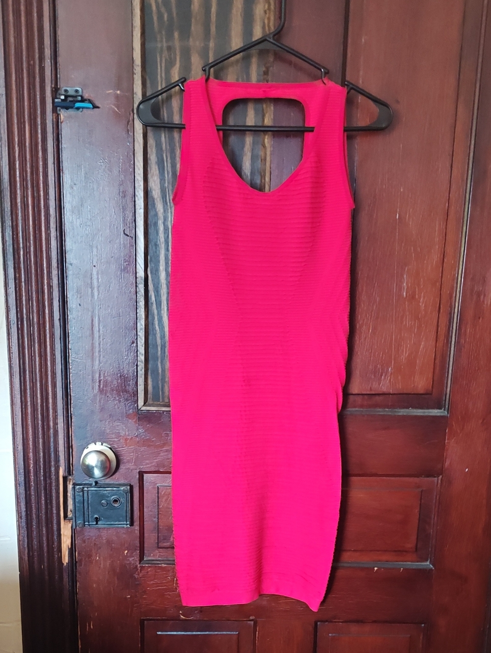 Sleeveless Midi Bodycon Dress in Red
